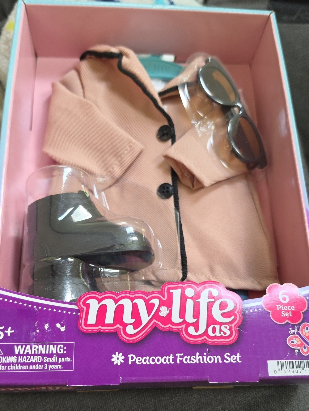 My Life As Peach Doll Peacoat Fashion Set with Black Trim
